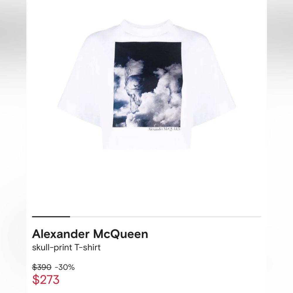 SOLD! NWT Alexander McQueen Graphic Printed Crewneck T-Shirt Size: IT40 165/88A - Picture 5 of 16